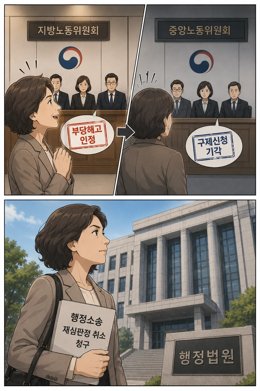 노동위원회 판정에 불복하여 부당해고 인정 받은 사례